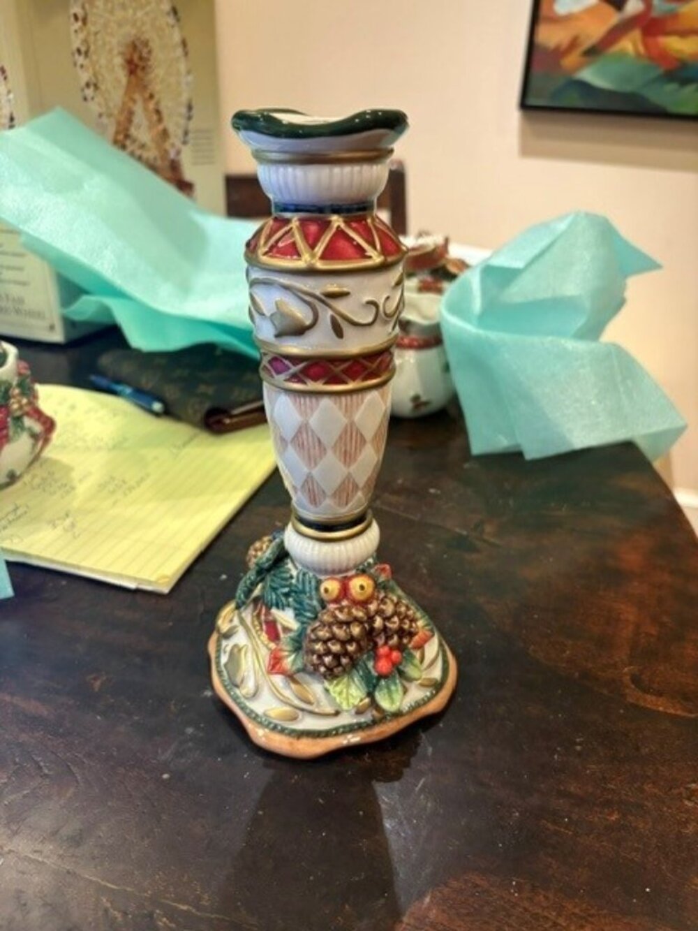 Fritz Floyd Jolly Ole St. Nick 9 inch CandleStick Holder